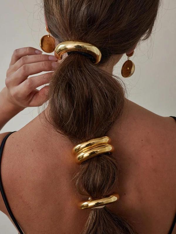 Women's Elegant Geometric Design Hair Tie, Minimalist Headwear Suitable for Thick Hair, Fashion Hair Accessories for Party, Daily Clothing Decor