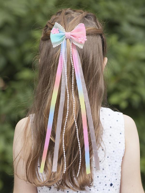 Cute Bowknot & Tassel Design Hair Clips, 2 Counts set Fashionable Hair Clips, Trendy All-match Hair Accessories for Women & Girls for Hairstyle Ideas