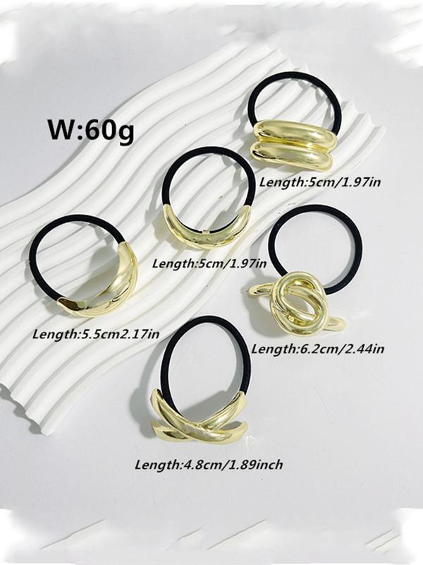 Women's Elegant Geometric Design Hair Tie, Minimalist Headwear Suitable for Thick Hair, Fashion Hair Accessories for Party, Daily Clothing Decor