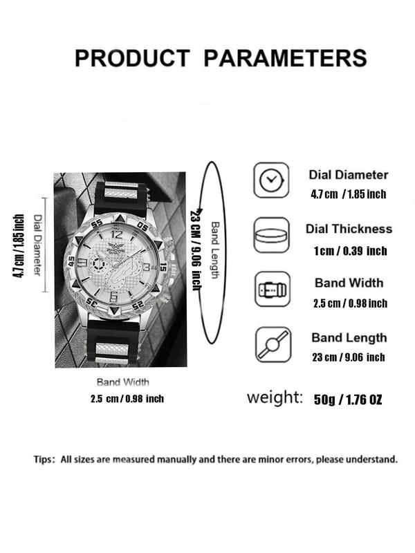Men's Fashion Round Dial Quartz Watch, Fashion Watch for Party, Daily Decor, Trendy All-match & Exquisite Watch for Birthday Gift with Box