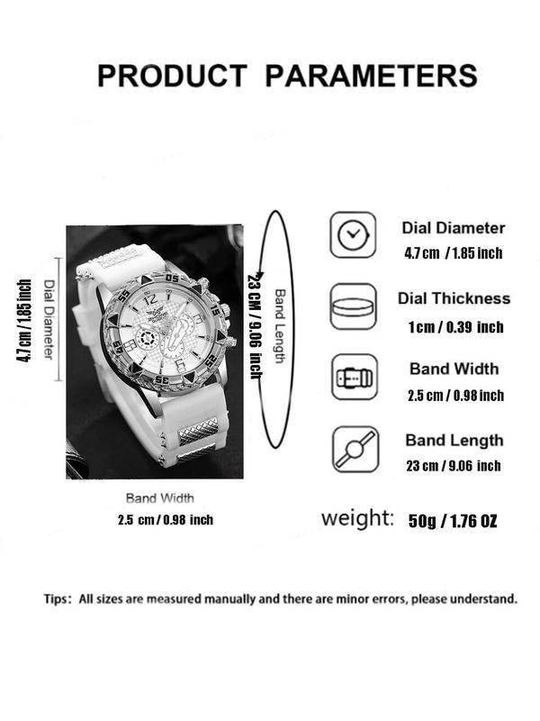 Men's Fashion Round Dial Quartz Watch, Fashion Watch for Party, Daily Decor, Trendy All-match & Exquisite Watch for Birthday Gift with Box