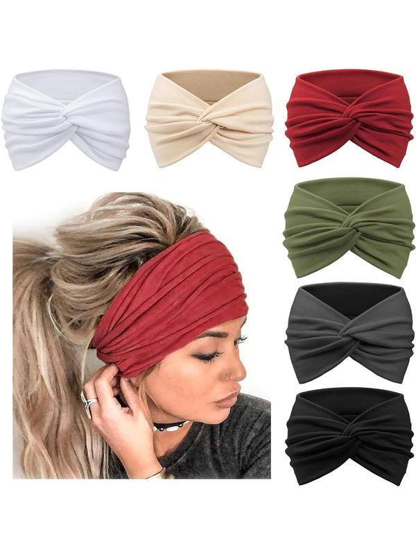 Solid Color Bohemian Twist Design Headband, Simple Headdress for Thick Hair, Carnival Party Fashion Hair Accessories, Girls Back To School Hair Accessories