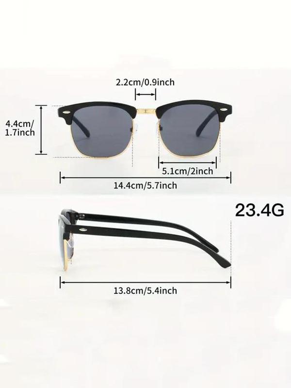 Men's Classic Style Sunglasses Set, Trendy Casual Sunglasses for Everyday Use, Fashion Accessories for Outdoor Activities