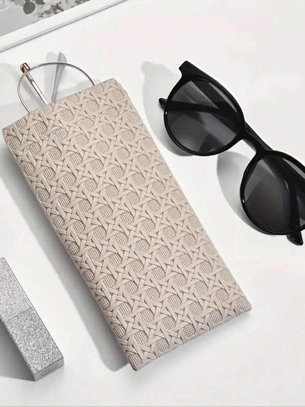 Simple Plain Color Minimalist PU Leather Glasses Case, 2 Counts Waterproof Glasses Storage Bag, Casual Versatile Glasses Accessories for Men & Women
