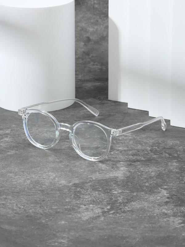 Simple Eyeglasses for Everyday Use (1 Pair), Basic round Frame Eyeglasses for Women & Men, Personality Eyeglasses for Work, Perfect for Student Daily Use