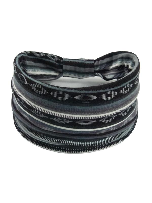 Boho Style Geometric & Striped Print Hair Band, 4pcs set Elastic Hair Band, Sport Hair Band for Yoga Gym Workout