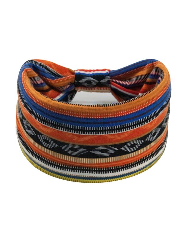 Boho Style Geometric & Striped Print Hair Band, 4pcs set Elastic Hair Band, Sport Hair Band for Yoga Gym Workout