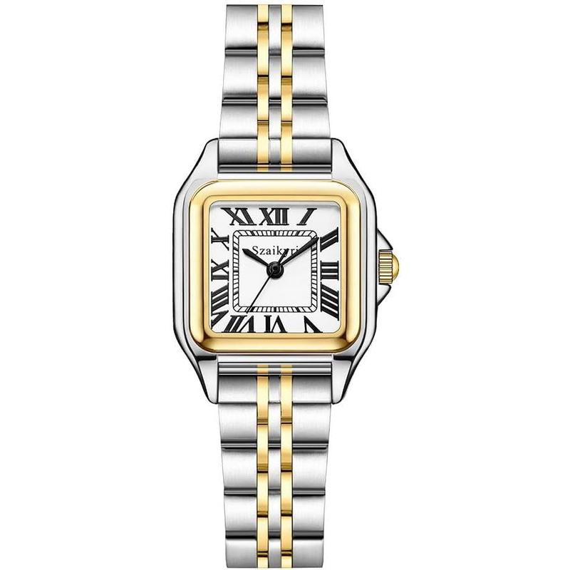Classic Square Watches for Women with Roman Numerals Ladies Casual Dress Watch,