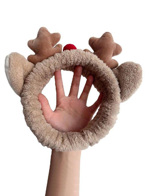 Cute Reindeer Antler Design Hair Band, Plush Hair Band, Fashion Hair Accessories for Women & Girls, Party Decoration