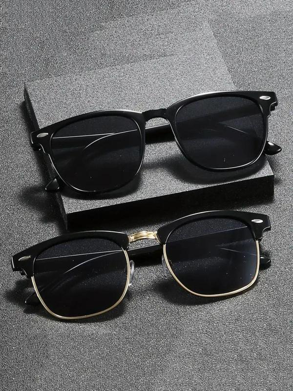 Men's Classic Style Sunglasses Set, Trendy Casual Sunglasses for Everyday Use, Fashion Accessories for Outdoor Activities