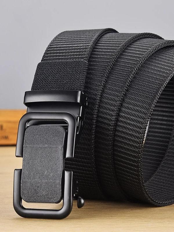 Men's Automatic Buckle Business Tape Belt, Minimalist Casual Plain Tape Belt, Simple Design Busines Style Tape Belt for Daily Used