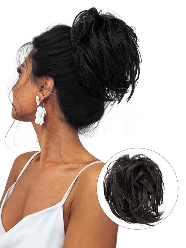 8 Inch Blonde Short Wavy Hair Bun, Natural Fluffy Hair Bun, Synthetic Hairpiece for Women & Girls, Suitable for Daily Use