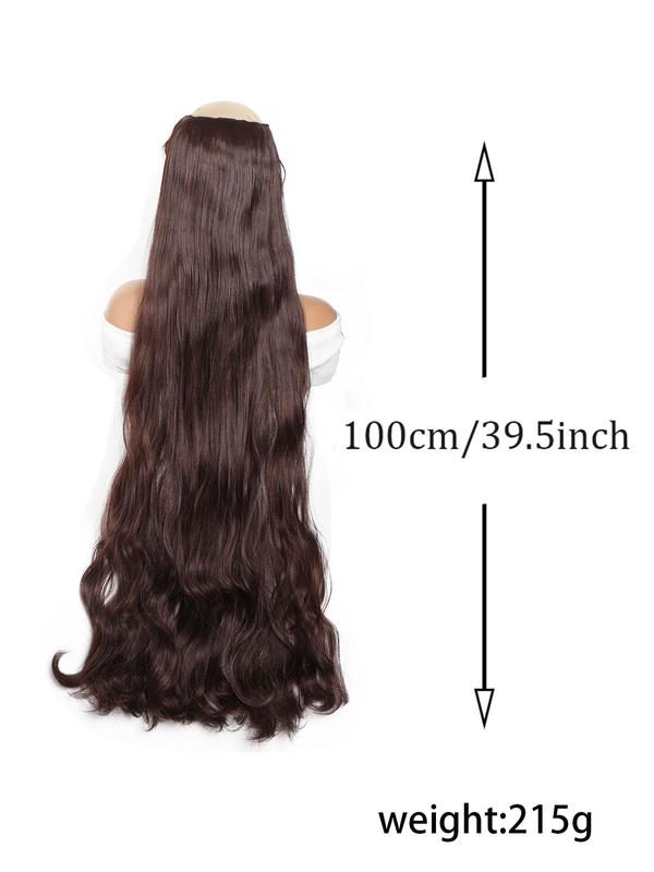 39.5 Inch Extra Long Body Wavy Clip-in Hair Extension, Natural Fluffy Synthetic Hair Extensions for Women, Heat Resistant Synthetic Hairpiece for Daily Use