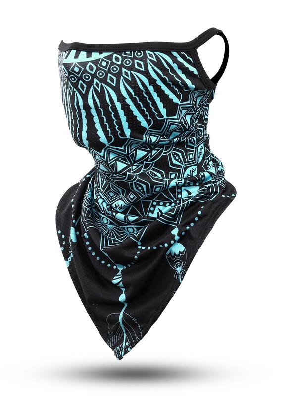 Casual Matching Printed  Face Covering, Boho Style Minimalist Breathable Face Scarf, Fashion Accessories for Men & Women for Outdoor Cycling Hunting