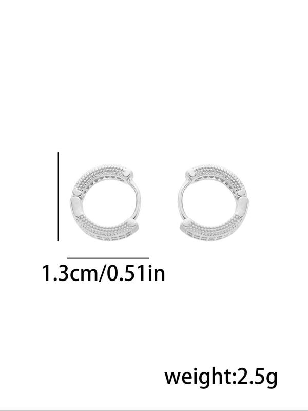 Men's Stylish Rhinestone Decorated Hoop Earrings, Fashion Jewelry for Party, Daily Clothing Decor, Trendy All-match & Exquisite Jewelry for Birthday Gift