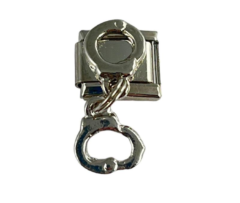 Italian Charm Link Dangle Handcuff Charm 9mm