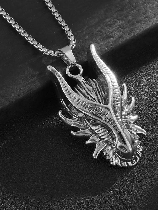 Men's Street Trend Dragon Design Pendant Necklace & Bracelet, Punk Style Jewelry Set, Fashion Accessories for Party & Daily Wear