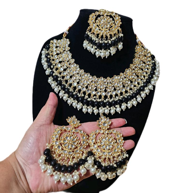 Desi Indian Pakistani necklace earrings tikka set