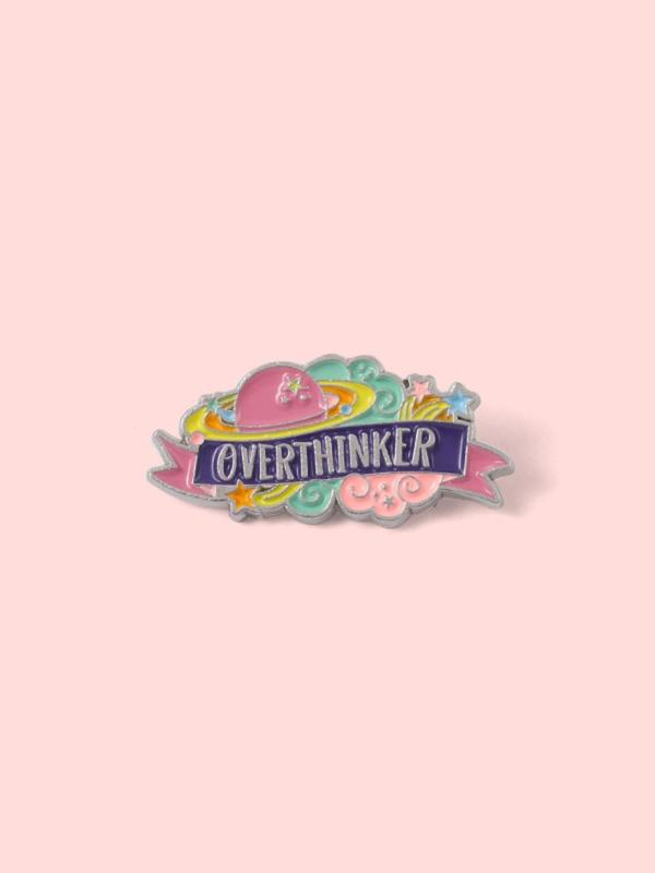 Unisex Fashion Letter Pattern Brooch Pin, Overthinker Clothes Brooch, Y2k Mini Accessories, Cute Accessories for Women & Men As Gift