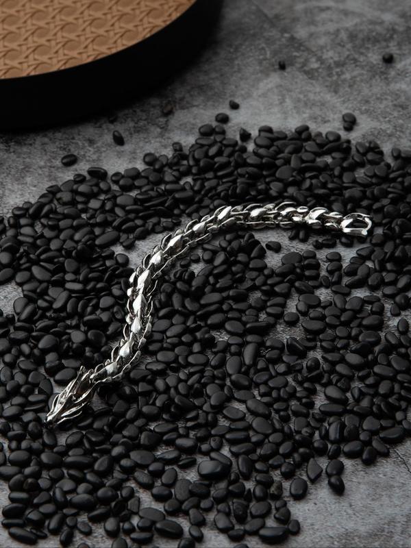 Men's Street Trend Dragon Design Pendant Necklace & Bracelet, Punk Style Jewelry Set, Fashion Accessories for Party & Daily Wear