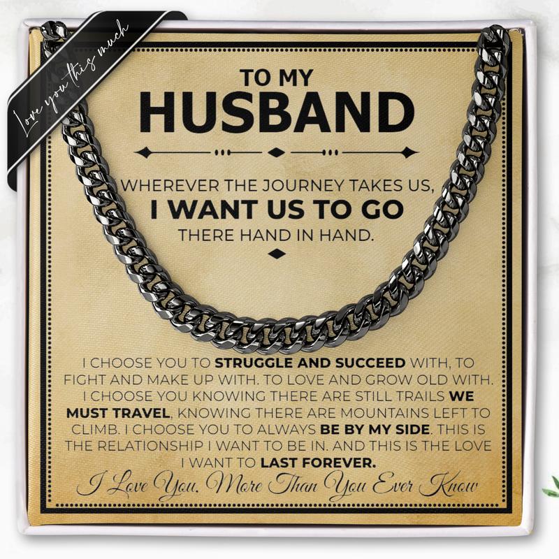 Love You This Much To My Husband Classic Steel Jewelry Gift Set| Romantic Gift for Husband | Best Gift for Husband Birthday | Unique Husband Gifts
