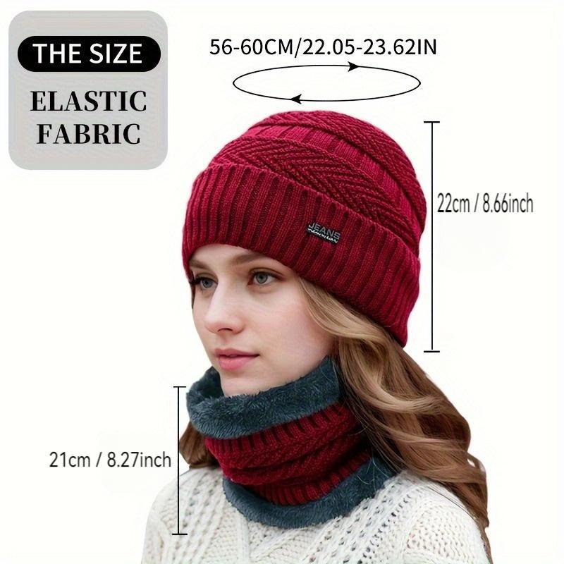 Women's Winter Warm Thickened Neck Gaiter & Hat Set, 2 Counts set Windproof Neck Warmer & Hat Set, Outdoor Sports Accessories for Skiing Climbing Fishing, Christmas Gift