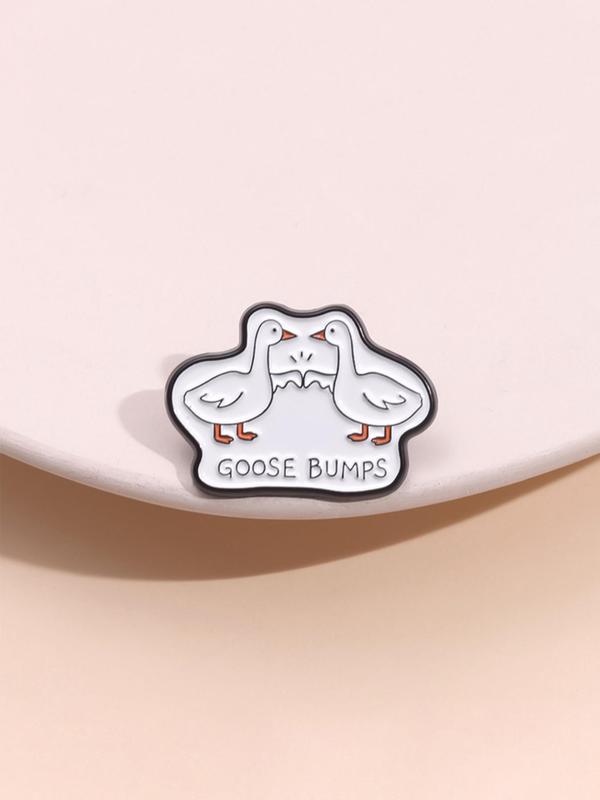 Goose Bumps Letter Pattern Brooch, Cute Animal Design Brooch, Fashion Accessories for Men & Women, Trendy All-match & Exquisite Brooch for Birthday Gift