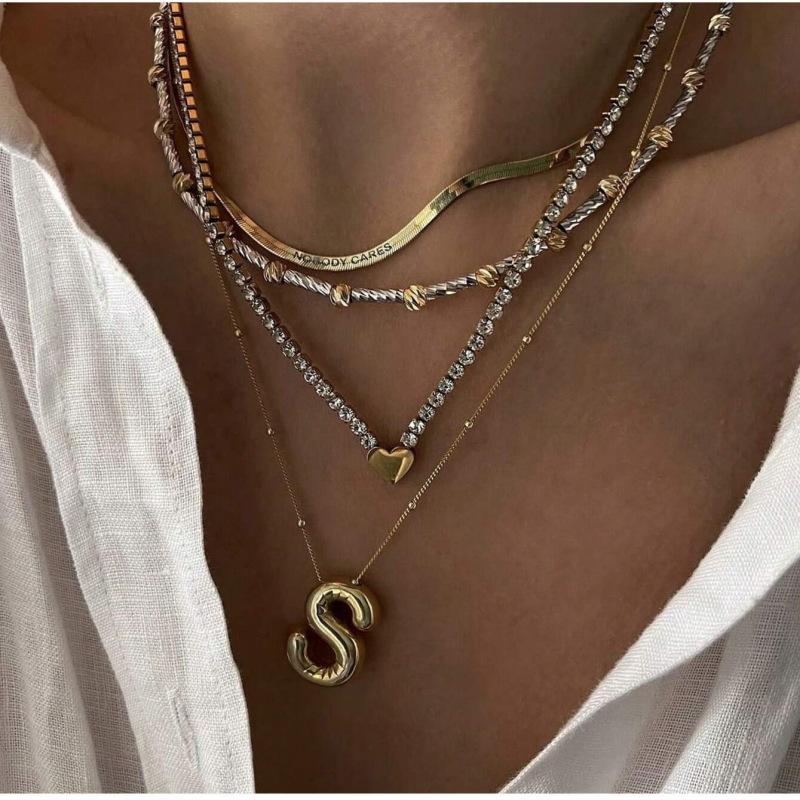 Bubble  Lovely and Plump Letter Necklace,Elegant Balloon Girl Preferred Jewelry,Good Fluffy Name Personalized Fashionable Accessories,Daily Wear for Parties and Beaches,Beautiful Birthday Present,Girlfriend Jewelry Present