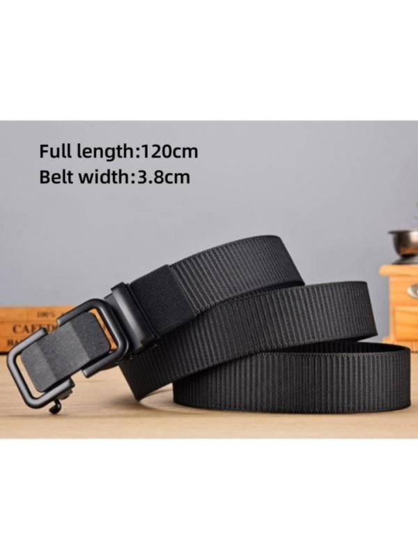 Men's Automatic Buckle Business Tape Belt, Minimalist Casual Plain Tape Belt, Simple Design Busines Style Tape Belt for Daily Used