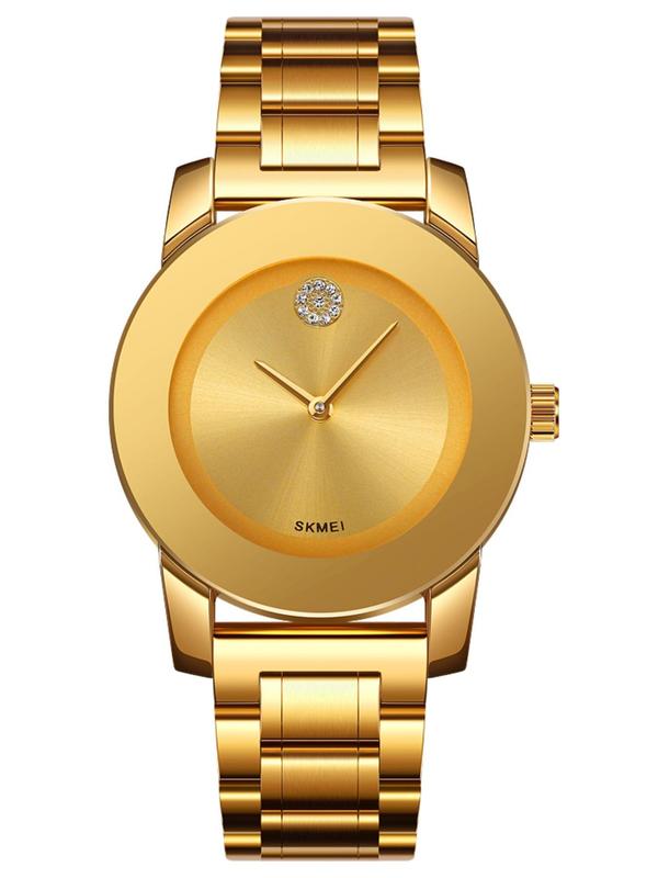 Women's Elegant Round Dial Quartz Watch, Fashion Waterproof Watch for Party, Daily Clothing Decor, Trendy All-match & Exquisite Watch for Birthday Gift