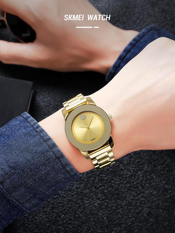 Women's Elegant Round Dial Quartz Watch, Fashion Waterproof Watch for Party, Daily Clothing Decor, Trendy All-match & Exquisite Watch for Birthday Gift
