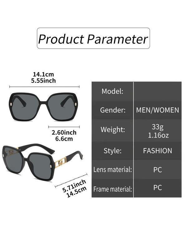 Unisex Simple Style Ombre Tinted Lens Sunglasses, Trendy Casual Oversized Frame Sunglasses for Everyday Use, Fashion Accessories for Outdoor Activities