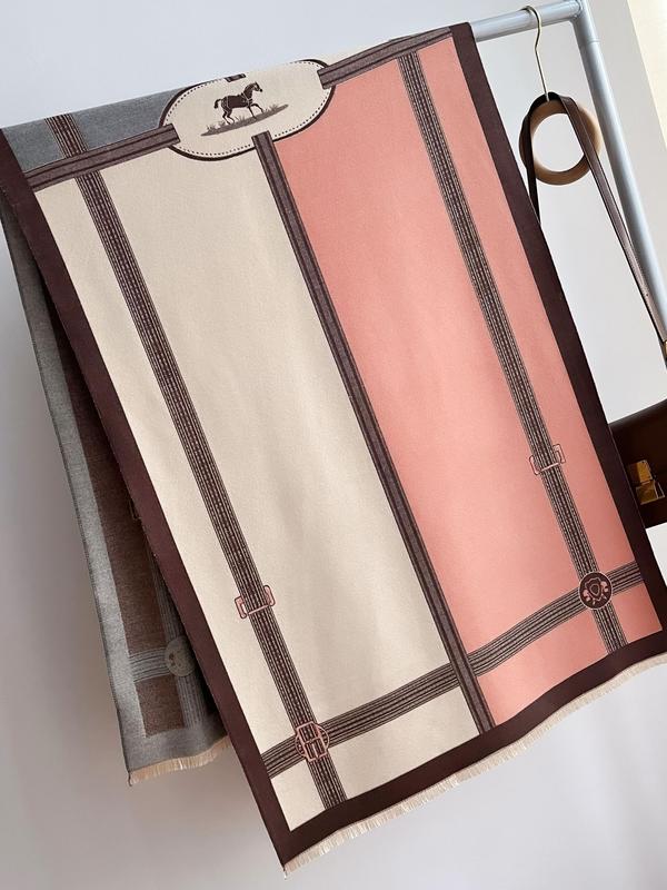 Boho Style Horse Pattern Fringe Trim Design Scarf, Casual Soft Warm Shawl for Fall & Winter, Fashion Accessories for Women & Girls