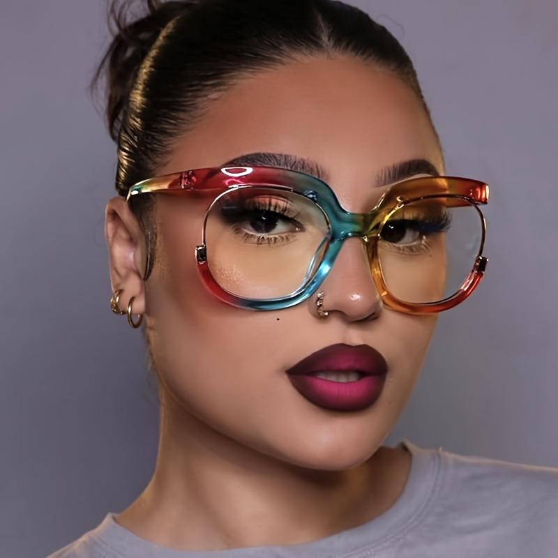 Large Frame Clear Lens Leopard Print Fashion Computer Glasses for Women and Men - Decorative Spectacles