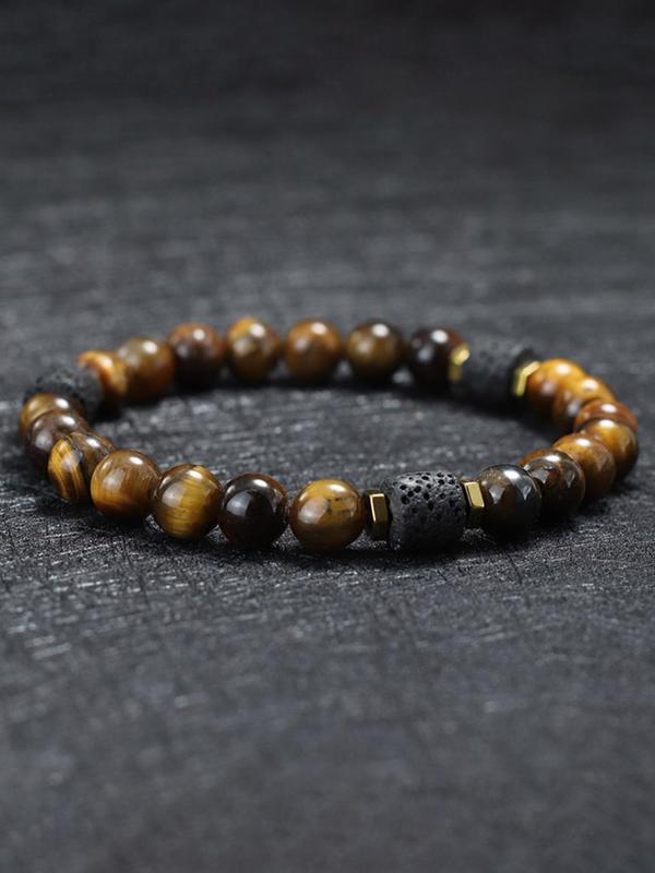 Men's Simple Style Beaded Bracelet, Fashion Matching Bracelet Jewelry for Party, Daily Clothing Decor, Trendy All-match & Exquisite Jewelry for Birthday Gift