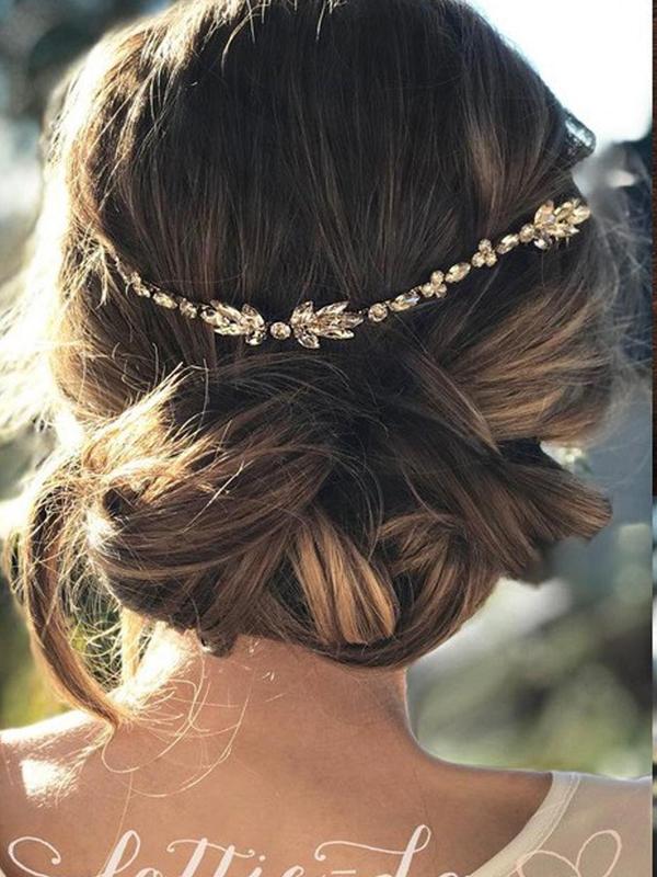 Rhinestone Decorated Bridal Headwear with Comb,  Elegant Flower Design Hair Accessories for Wedding Bridal Party, Minimalist Headwear Fashion Hair Accessories for Party, Daily Clothing Decor