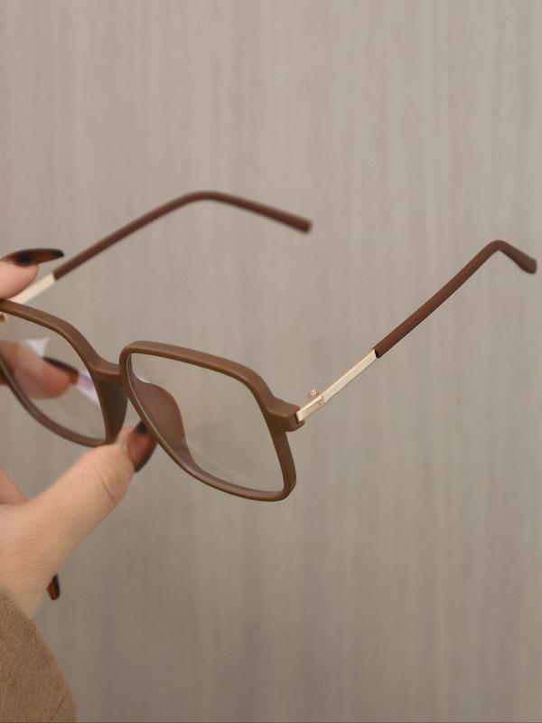 Unisex Simple Style Square Frame Eyeglasses, Trendy Casual Anti-blue Ray Clear Lens Eyeglasses for Everyday Use, Fashion Accessories for Outdoor Activities