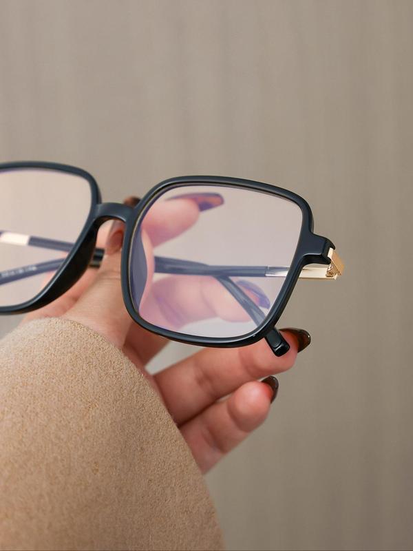 Unisex Simple Style Square Frame Eyeglasses, Trendy Casual Anti-blue Ray Clear Lens Eyeglasses for Everyday Use, Fashion Accessories for Outdoor Activities