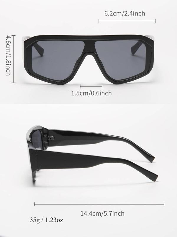 Unisex Simple Style Flat Top Frame Sunglasses, Trendy Casual Sunglasses for Everyday Use, Fashion Accessories for Outdoor Activities