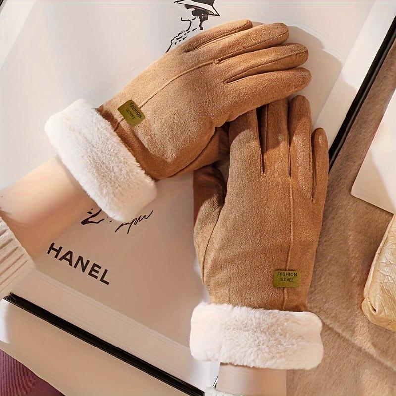 Women's Warm Winter Gloves with Plush Interior, 2 Counts Touch Screen Snow Thickened Cold Weather Sports Gloves
