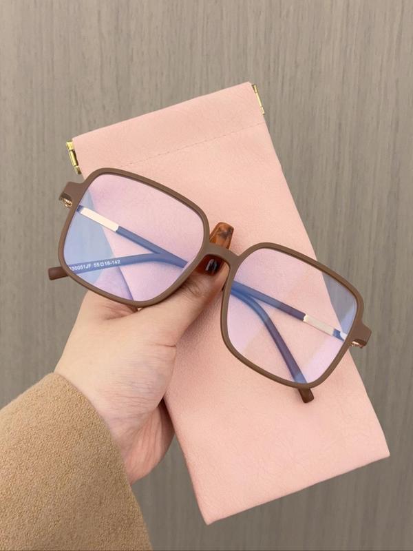 Unisex Simple Style Square Frame Eyeglasses, Trendy Casual Anti-blue Ray Clear Lens Eyeglasses for Everyday Use, Fashion Accessories for Outdoor Activities