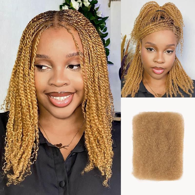 Afro kinky Bulk Human Hair Extensions For Braiding Dreadlock Human Hair 1 count 50g Natural Color Bulk Human Hair