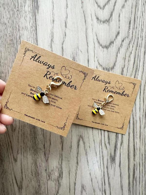 Cute Bee Design Keychain, Rhinestone Decor Keychain for Women & Men, Fashion Keychain for Daily Clothing Decor, Trendy All-match & Exquisite Keychain for Birthday Gift