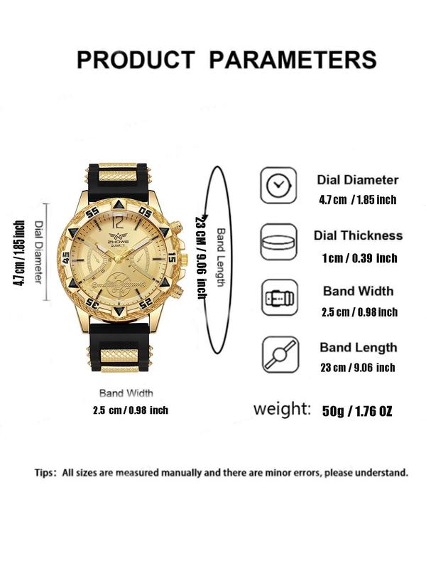 Men's Round Dial Analog Quartz Watch, Fashion Watch for Party, Daily Clothing Decor, Trendy All-match & Exquisite Watch for Birthday Gift with Box