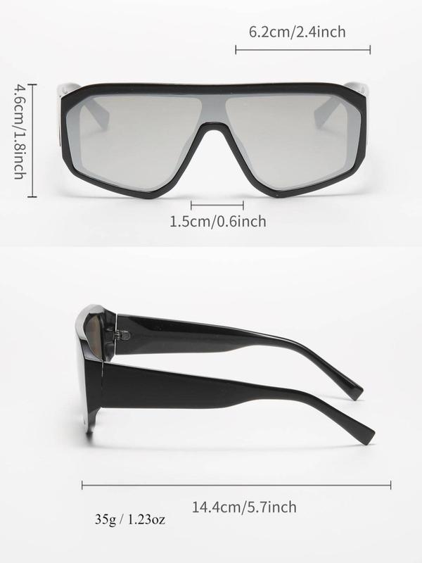 Unisex Simple Style Flat Top Frame Sunglasses, Trendy Casual Sunglasses for Everyday Use, Fashion Accessories for Outdoor Activities