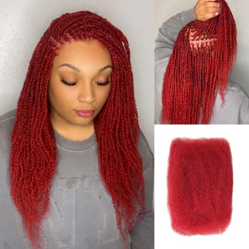 Afro kinky Bulk Human Hair Extensions For Braiding Dreadlock Human Hair 1 count 50g Natural Color Bulk Human Hair