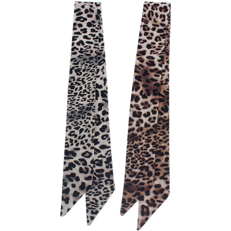 3 count Creative Leopard Print Cashew Nut Pattern Bag Handbag Handle Ribbon Scarf Hair  Band  Scarf Neckerchief Scarf  Wrap for Women Girls Decoration