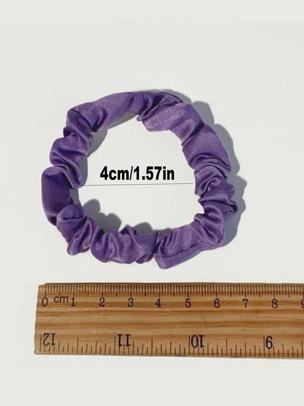 Solid Ruched Hair Tie, Elastic Scrunchie, Hair Accessories for Women & Girls, Minimalist Headwear Suitable for Thick Hair, Fashion Hair Accessories for Party