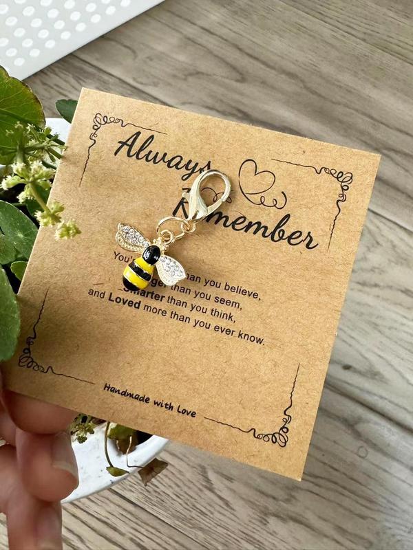 Cute Bee Design Keychain, Rhinestone Decor Keychain for Women & Men, Fashion Keychain for Daily Clothing Decor, Trendy All-match & Exquisite Keychain for Birthday Gift