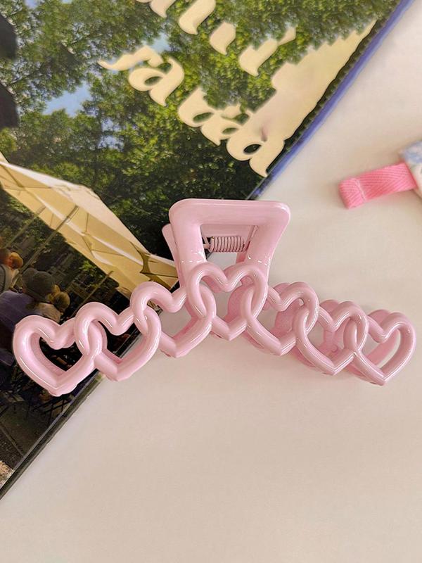 Heart Shaped Hair Claws, Elegant Hollow Out Design Hair Claws, Heart Themed Hair Claws, Fashion Hair Accessories for Women & Girl